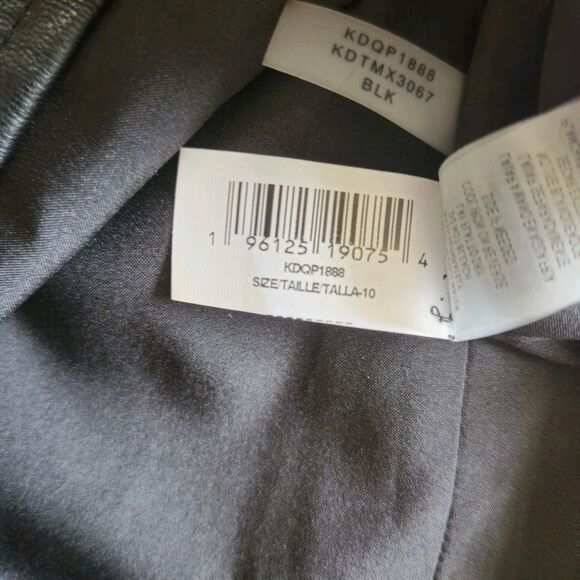 Kensie NWT Women's Black Lace-Trim Faux-Leather Shift Dress Size 10 - Picture 14 of 14